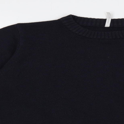 Anthology Womens Blue Crew Neck Acrylic Pullover Jumper Size 16