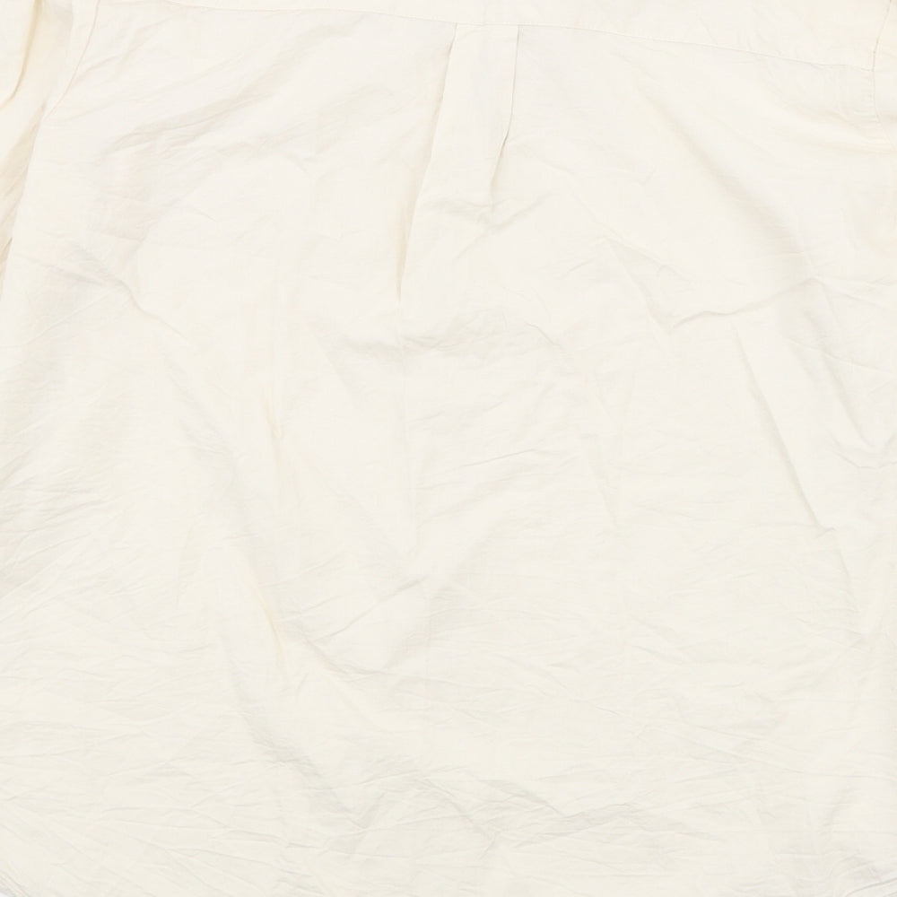 Lily of the Row Womens Beige Cotton Basic Button-Up Size 12 Collared