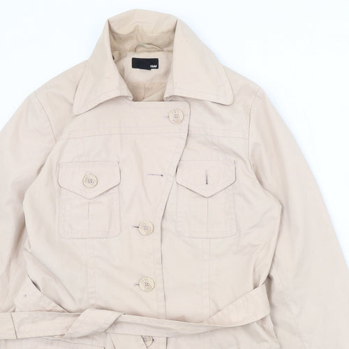 H&M Womens Beige Trench Coat Coat Size 14 Button