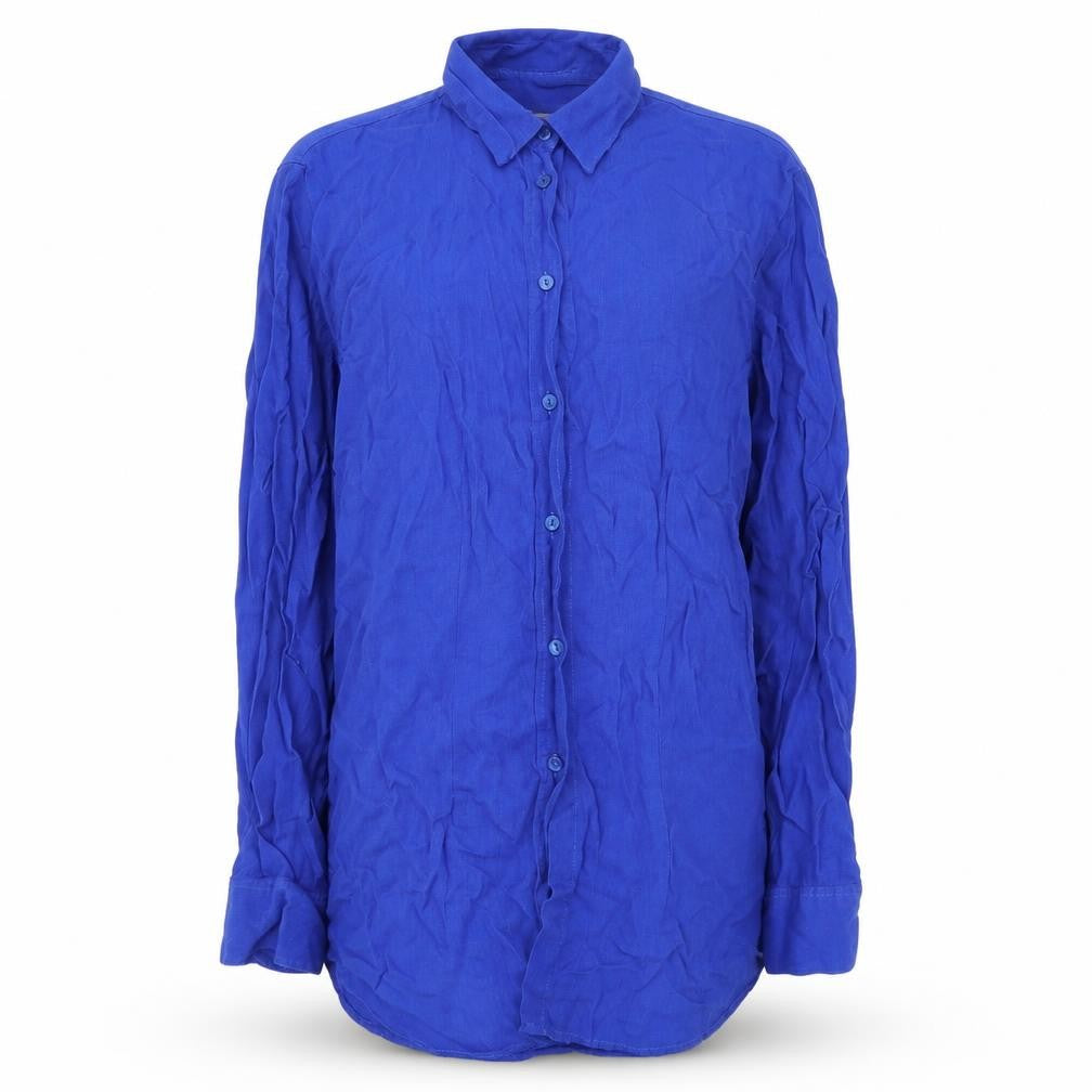 Next Womens Blue Cupro Basic Button-Up Size 10 Collared