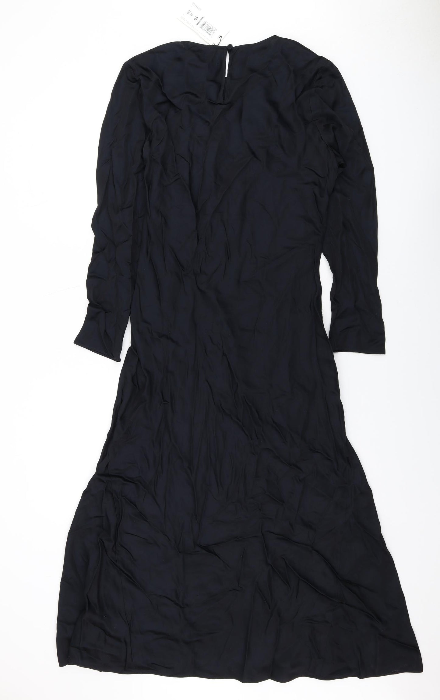 Autograph Womens Black Viscose Fit & Flare Size 10 Round Neck Zip