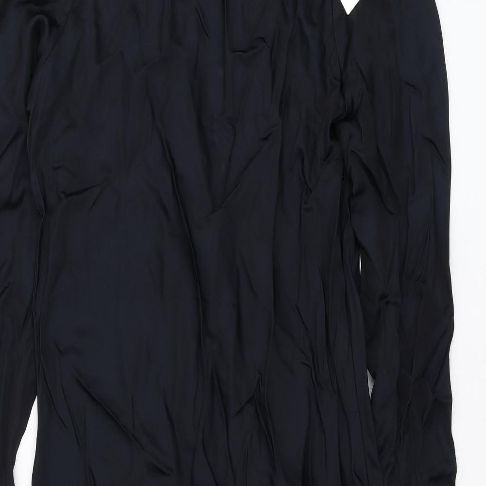 Autograph Womens Black Viscose Fit & Flare Size 10 Round Neck Zip