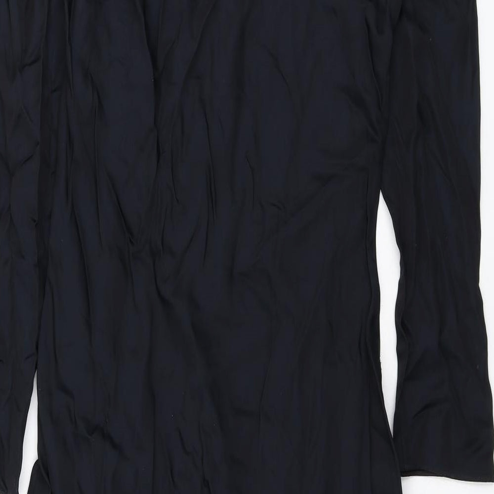 Autograph Womens Black Viscose Fit & Flare Size 10 Round Neck Zip