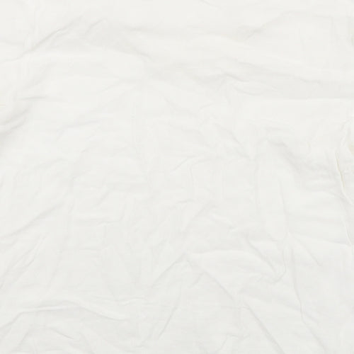 NEXT Womens White Viscose Basic Blouse Size 12 Square Neck