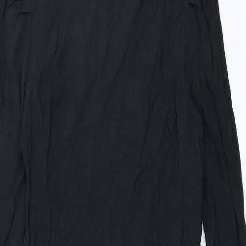 Marks and Spencer Womens Black Viscose A-Line Size 6 Round Neck Zip