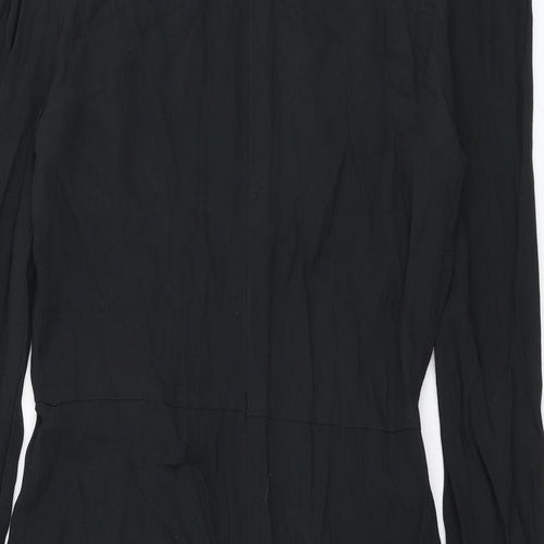 Marks and Spencer Womens Black Viscose A-Line Size 6 Round Neck Zip