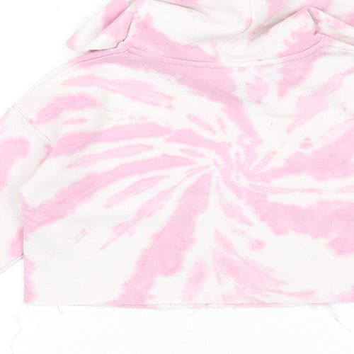 New Look Girls Pink Geometric Polyester Pullover Hoodie Size 9 Years Pullover
