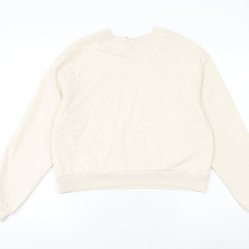 H&M Womens Beige Cotton Pullover Sweatshirt Size M Pullover