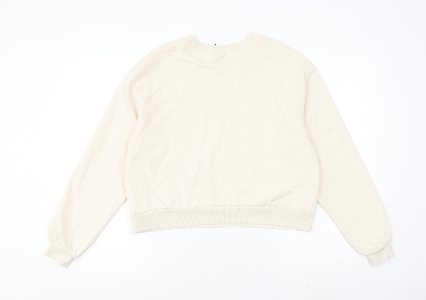 H&M Womens Beige Cotton Pullover Sweatshirt Size M Pullover