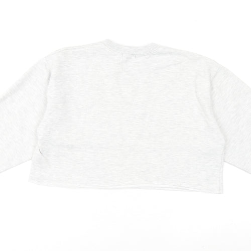 PRETTYLITTLETHING Womens Grey Cotton Pullover Sweatshirt Size S Pullover