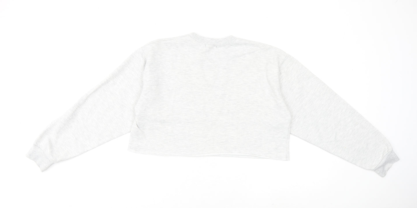 PRETTYLITTLETHING Womens Grey Cotton Pullover Sweatshirt Size S Pullover