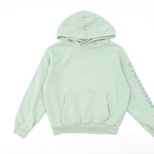 Sian Marie Womens Green Cotton Pullover Hoodie Size XS Pullover