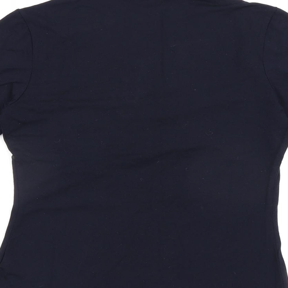 Marks and Spencer Womens Blue Viscose Basic Blouse Size 10 V-Neck
