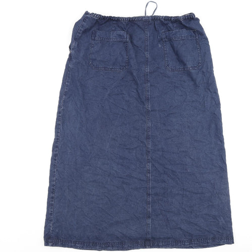 EAST Womens Blue Viscose A-Line Skirt Size 16 Zip