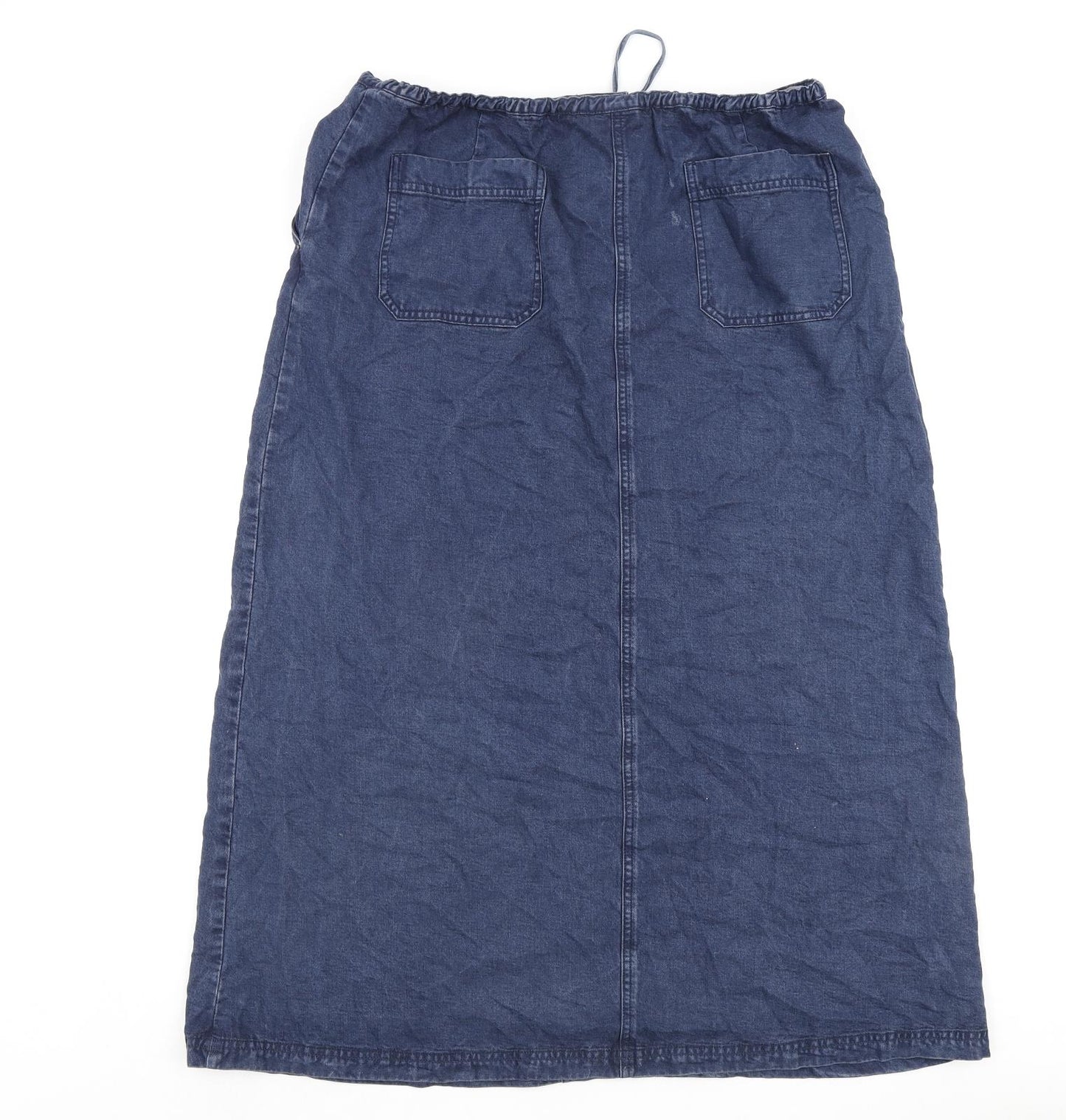 EAST Womens Blue Viscose A-Line Skirt Size 16 Zip