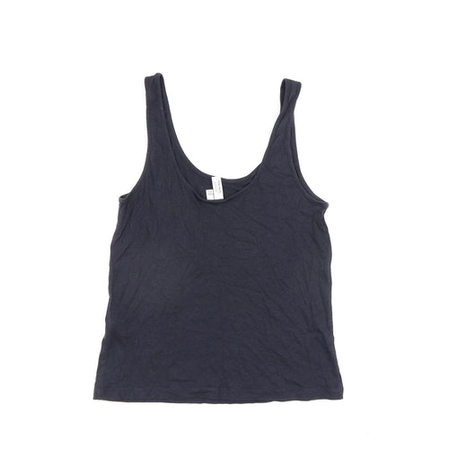& Other Stories Womens Black Cotton Basic Tank Size XS Scoop Neck