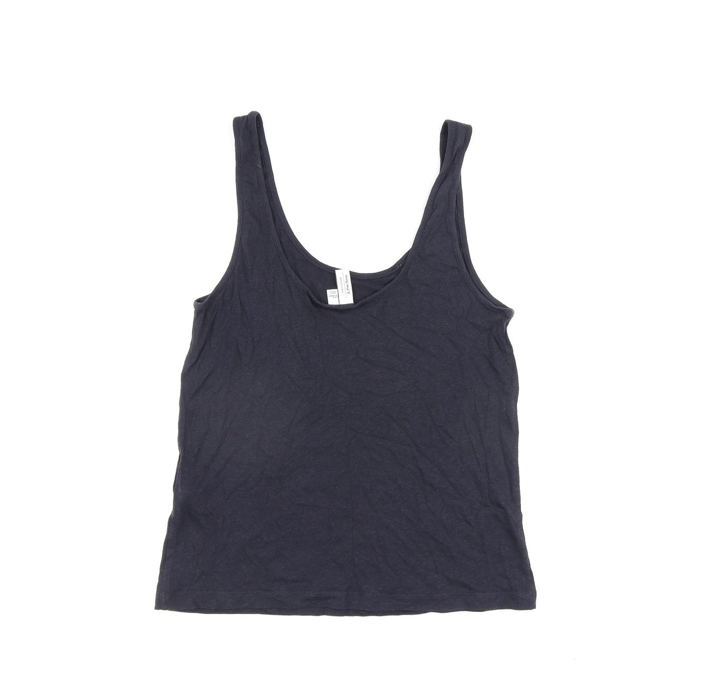 & Other Stories Womens Black Cotton Basic Tank Size XS Scoop Neck