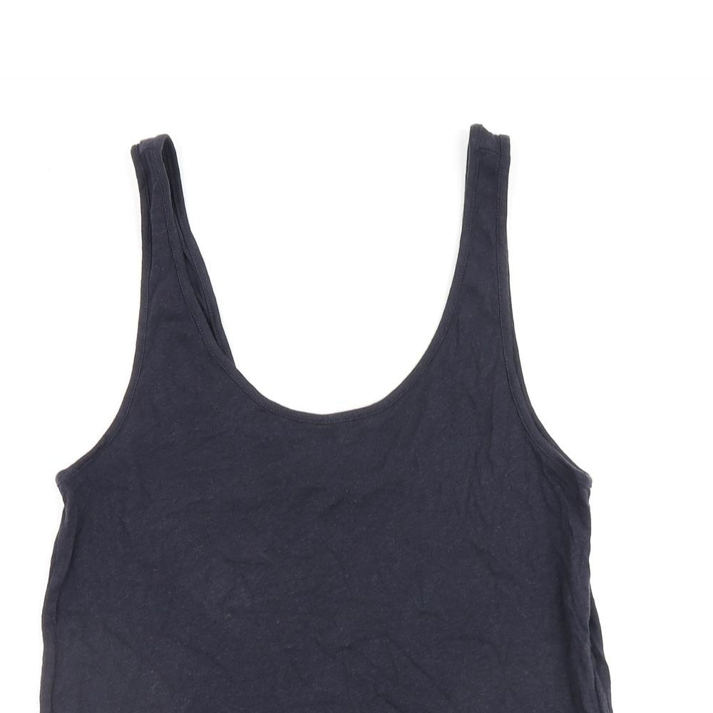 & Other Stories Womens Black Cotton Basic Tank Size XS Scoop Neck