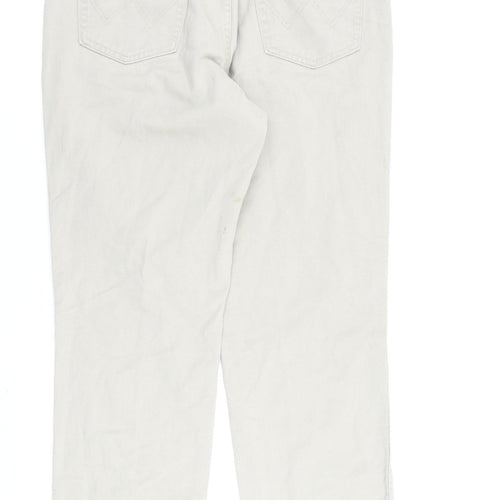 Wrangler Mens Beige Cotton Straight Jeans Size 36 in L32 in Regular Zip