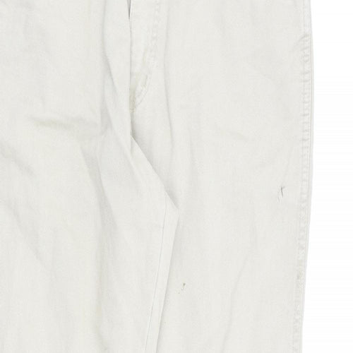 Wrangler Mens Beige Cotton Straight Jeans Size 36 in L32 in Regular Zip