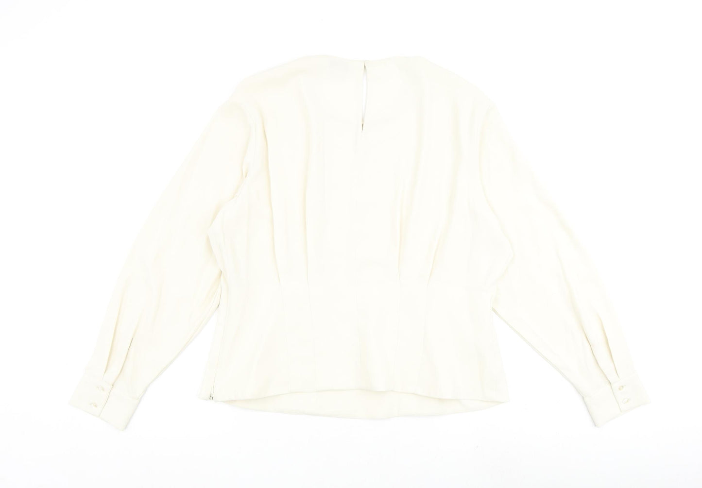 Marks and Spencer Womens Ivory Polyester Basic Blouse Size 18 Round Neck
