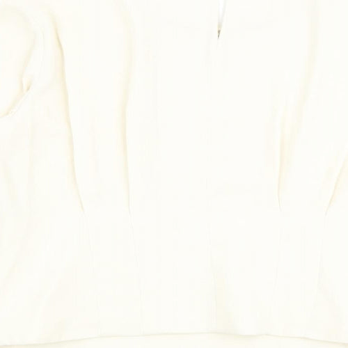 Marks and Spencer Womens Ivory Polyester Basic Blouse Size 18 Round Neck