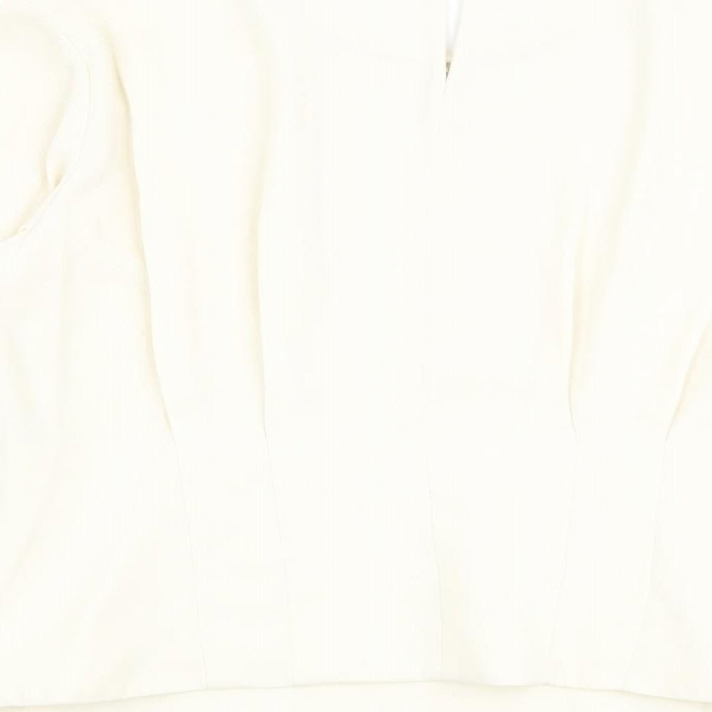 Marks and Spencer Womens Ivory Polyester Basic Blouse Size 18 Round Neck
