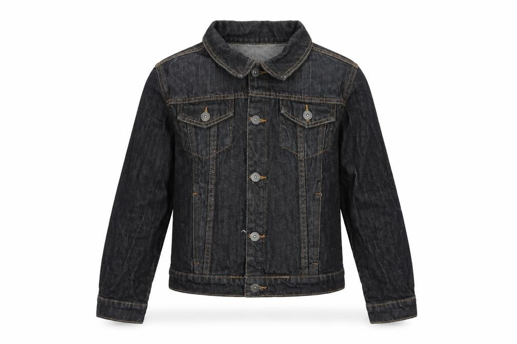 Front view of a2z4 girls’ blue jacket, size 11-12, years button