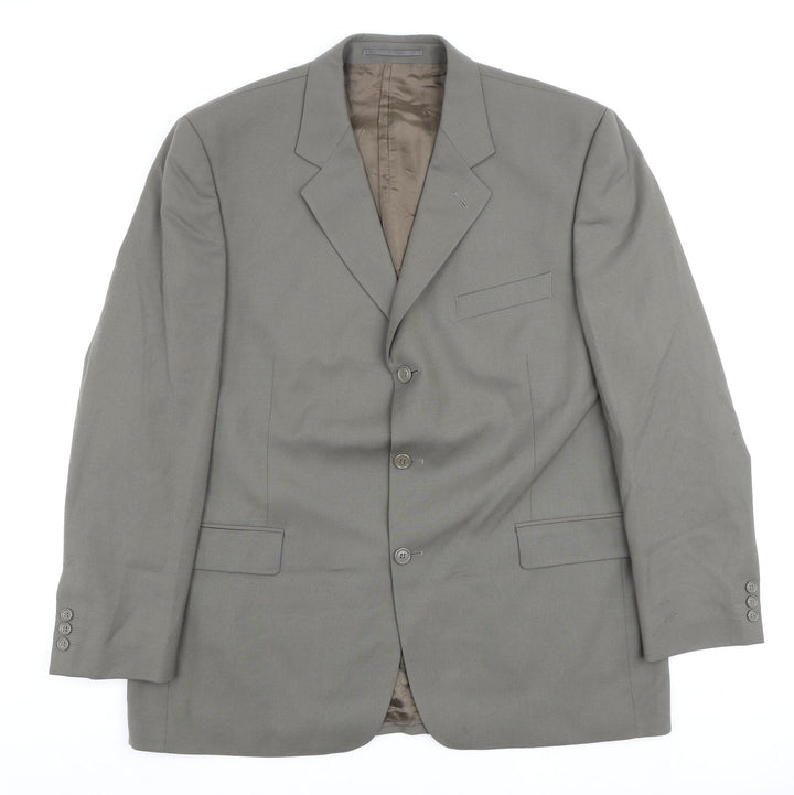 Burton Mens Green Polyester Jacket Suit Jacket Size 46 Regular