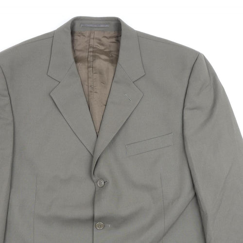 Burton Mens Green Polyester Jacket Suit Jacket Size 46 Regular