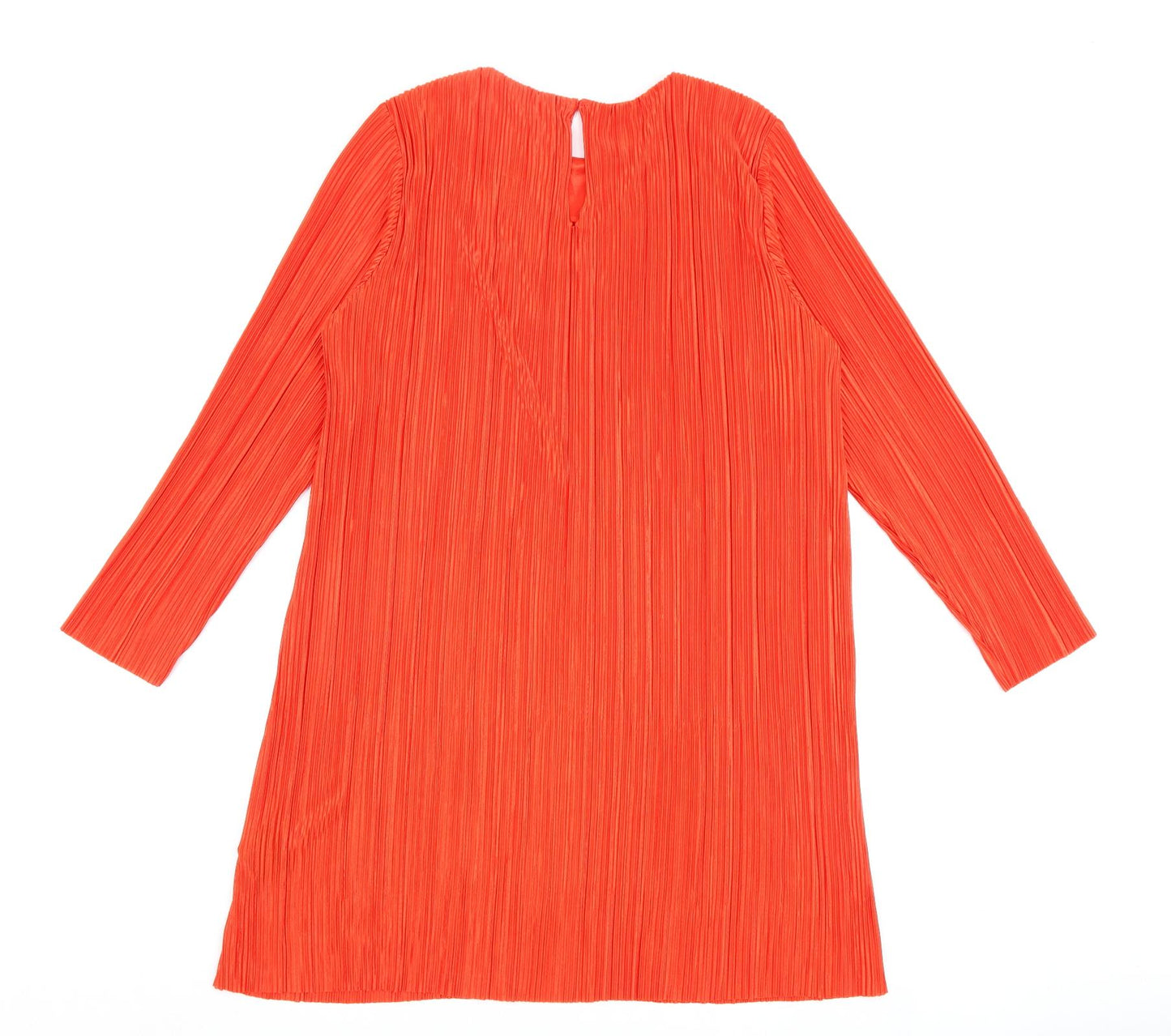 H&M Womens Red Polyester A-Line Size S Round Neck Button