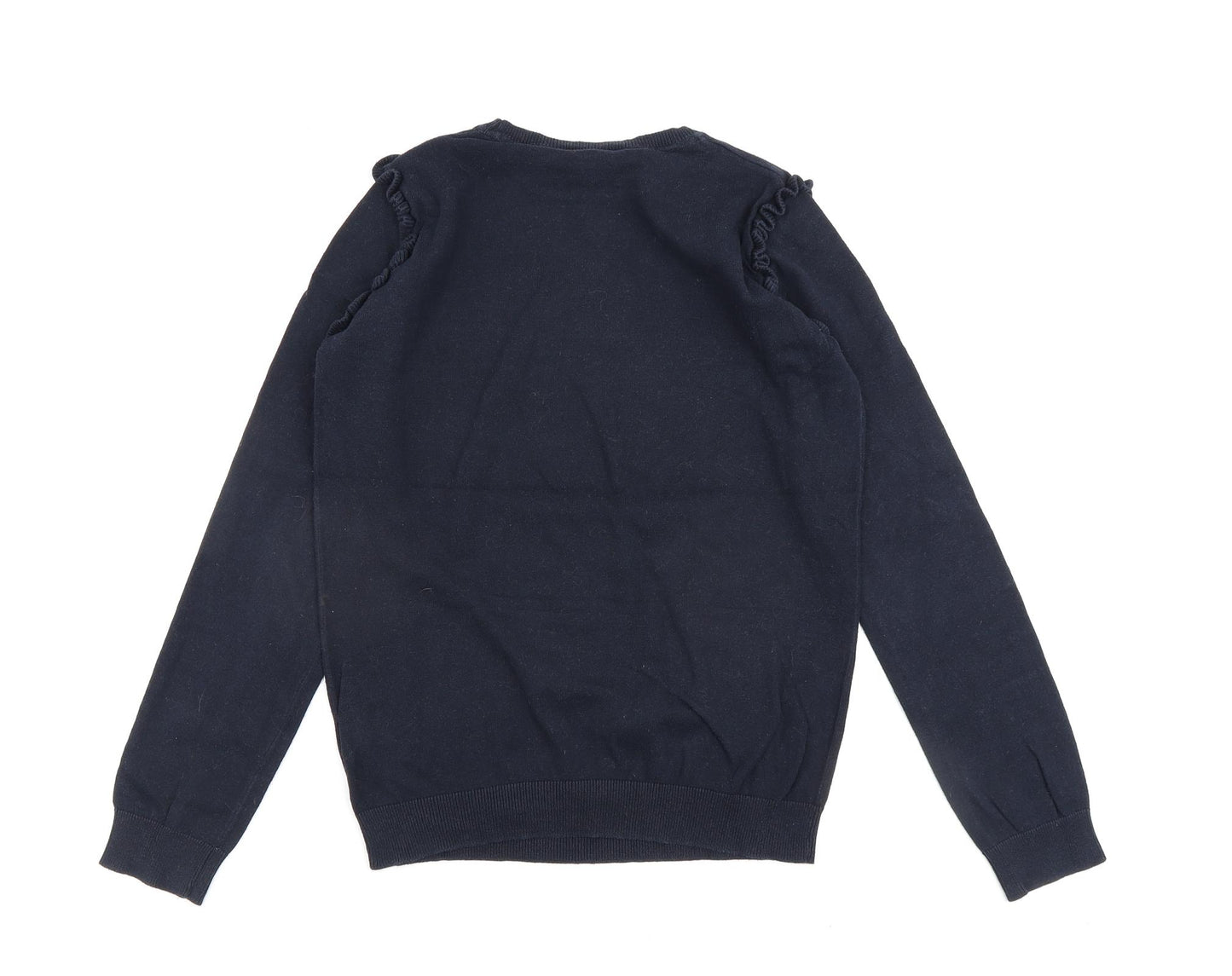 Dorothy Perkins Womens Blue Round Neck Cotton Pullover Jumper Size 8