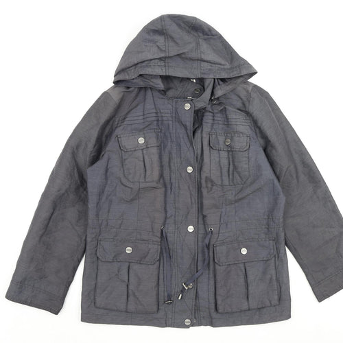 Per Una Womens Grey Rain Coat Coat Size 14 Snap