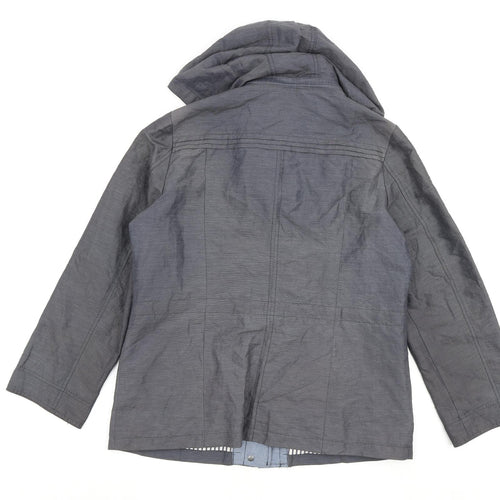 Per Una Womens Grey Rain Coat Coat Size 14 Snap