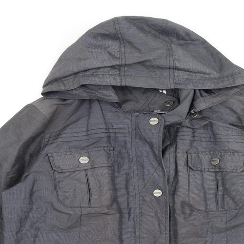 Per Una Womens Grey Rain Coat Coat Size 14 Snap