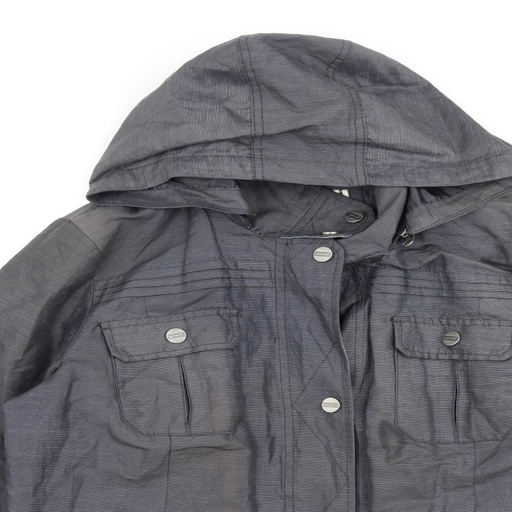 Per Una Womens Grey Rain Coat Coat Size 14 Snap
