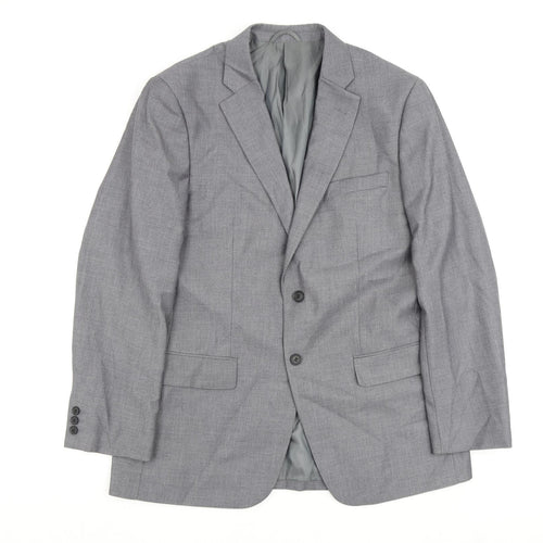 Jack Reid Mens Grey Polyester Jacket Blazer Size 42 Regular