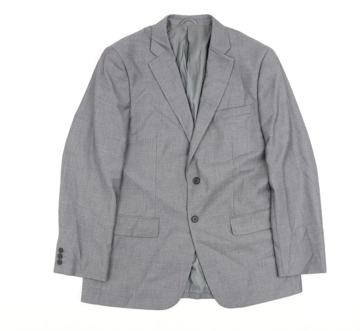 Jack Reid Mens Grey Polyester Jacket Blazer Size 42 Regular