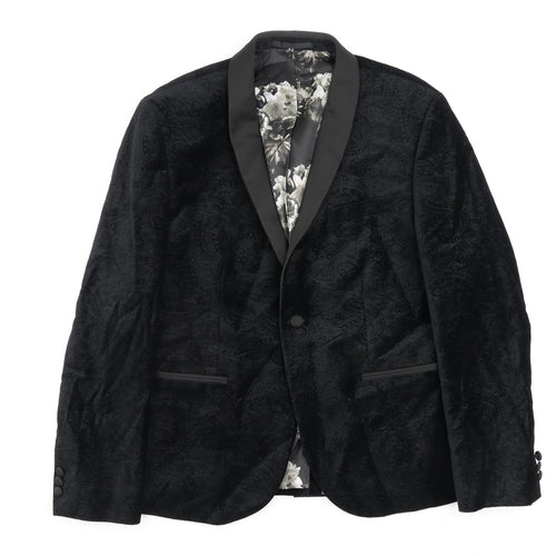NEXT Mens Black Cotton Jacket Blazer Size 42 Regular