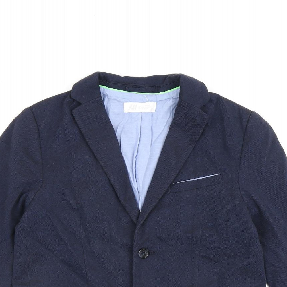 H&M Boys Blue Jacket Blazer Size 8-9 Years Button