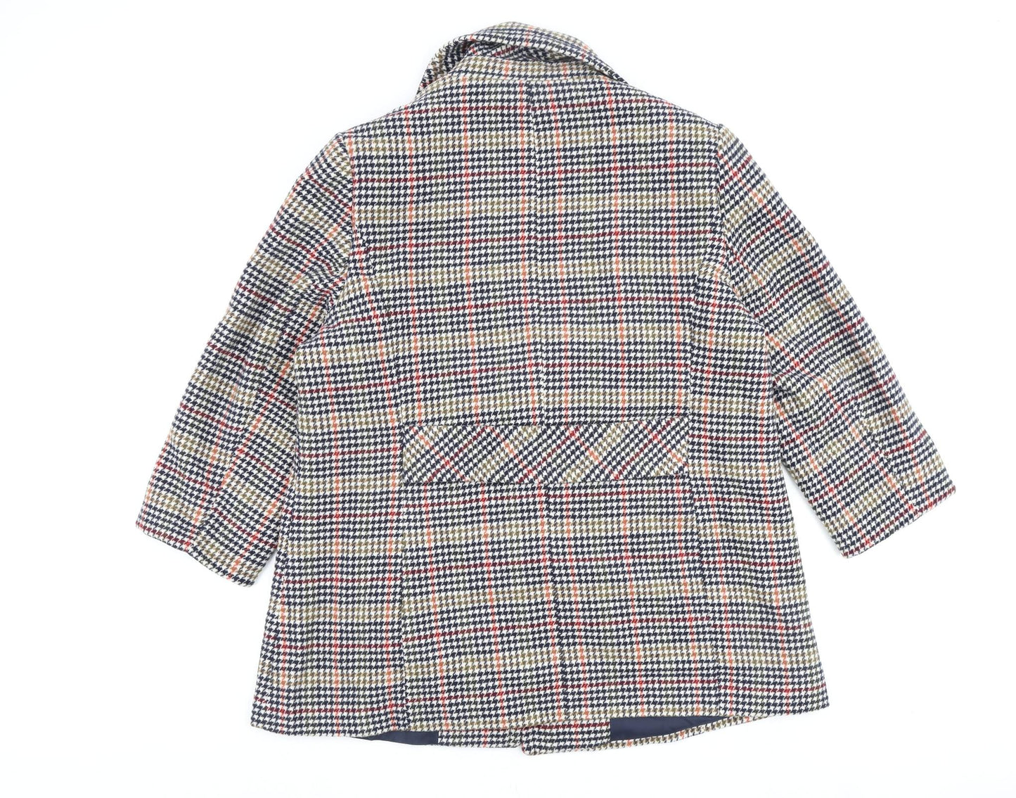 Debenhams Womens Multicoloured Check Overcoat Coat Size 18 Button
