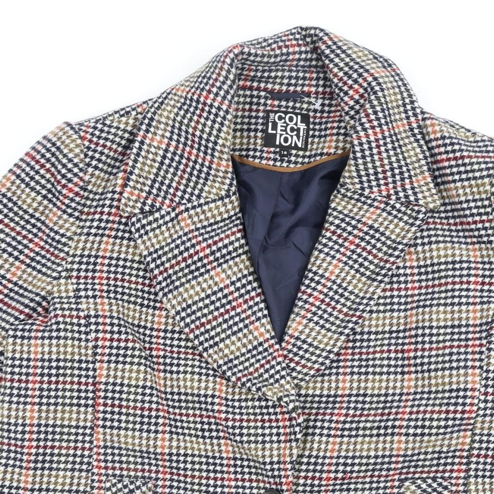 Debenhams Womens Multicoloured Check Overcoat Coat Size 18 Button