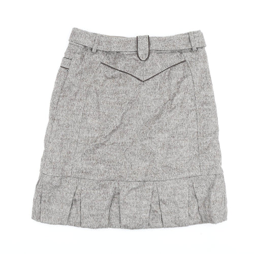 Mariella Roasti Womens Beige Acrylic A-Line Skirt Size 14 Buckle
