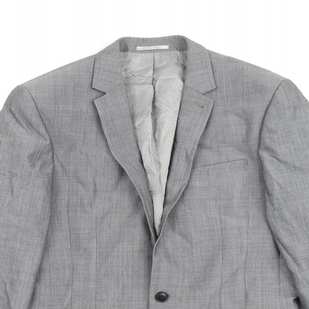 NEXT Mens Grey Wool Jacket Blazer Size 38 Regular