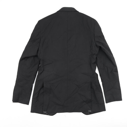 Marks and Spencer Mens Black Polyester Jacket Blazer Size 38 Regular