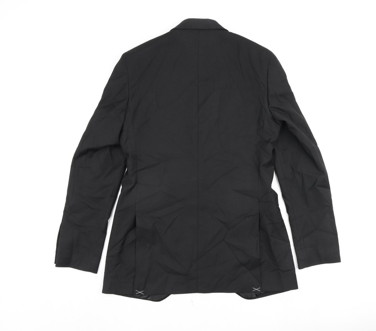Marks and Spencer Mens Black Polyester Jacket Blazer Size 38 Regular