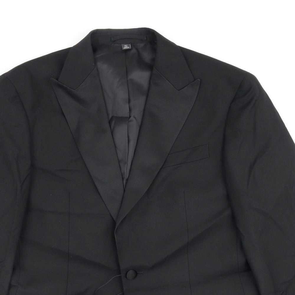 Marks and Spencer Mens Black Polyester Jacket Blazer Size 38 Regular