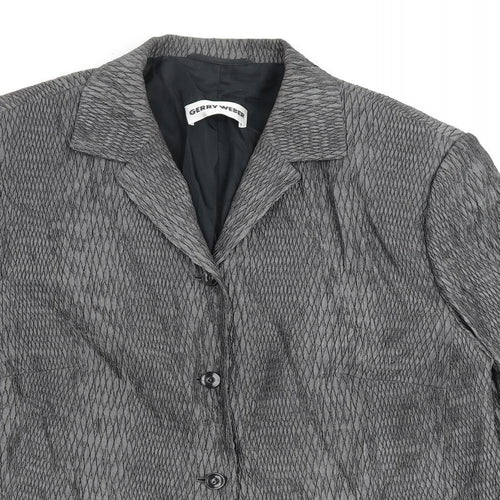 Gerry Weber Womens Grey Jacket Blazer Size 18 Button