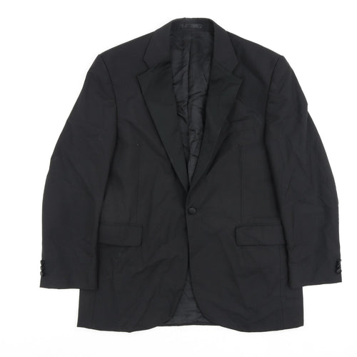 Drescott Mens Black Polyester Jacket Blazer Size 42 Regular