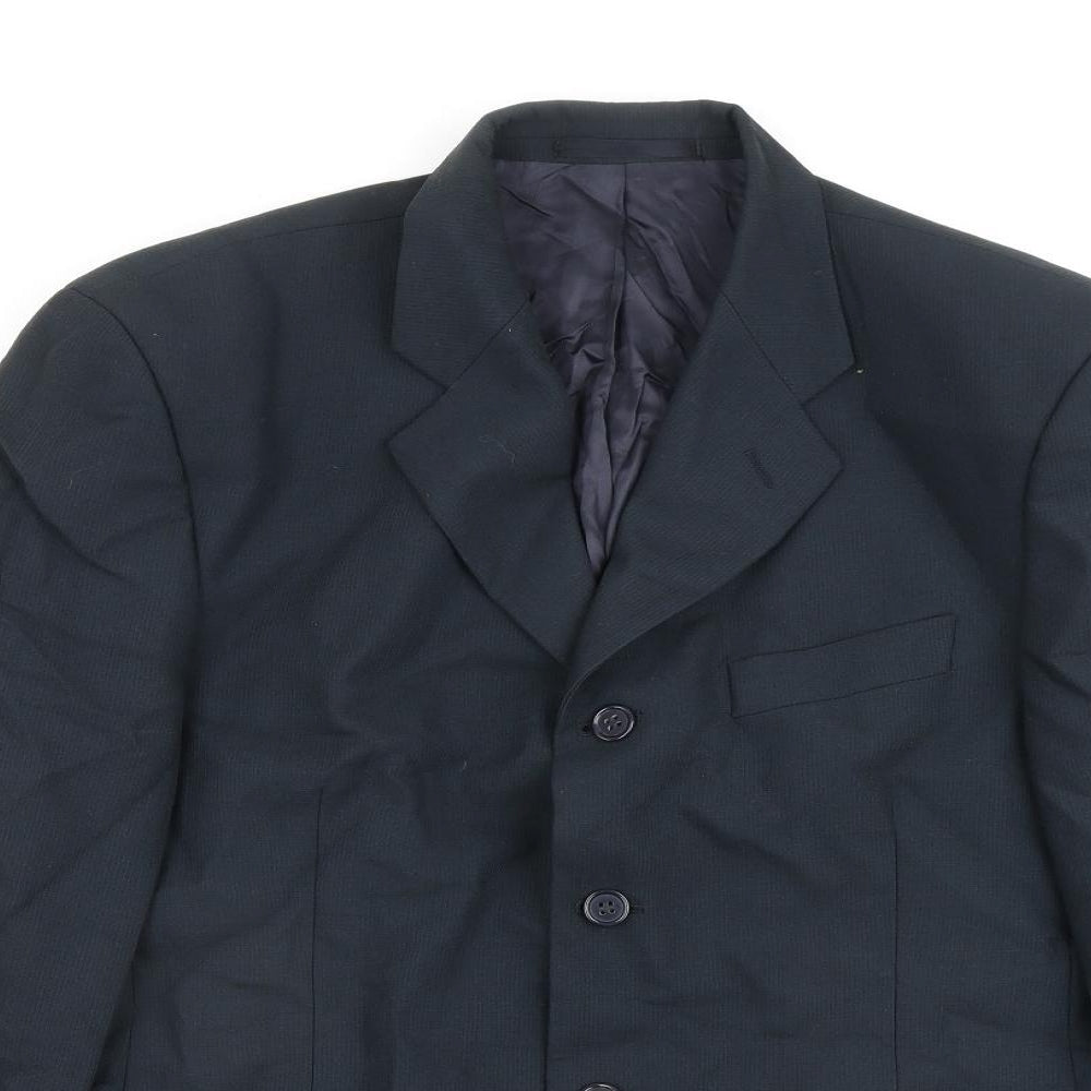 Simon Bermin Mens Blue Wool Jacket Blazer Size 40 Regular